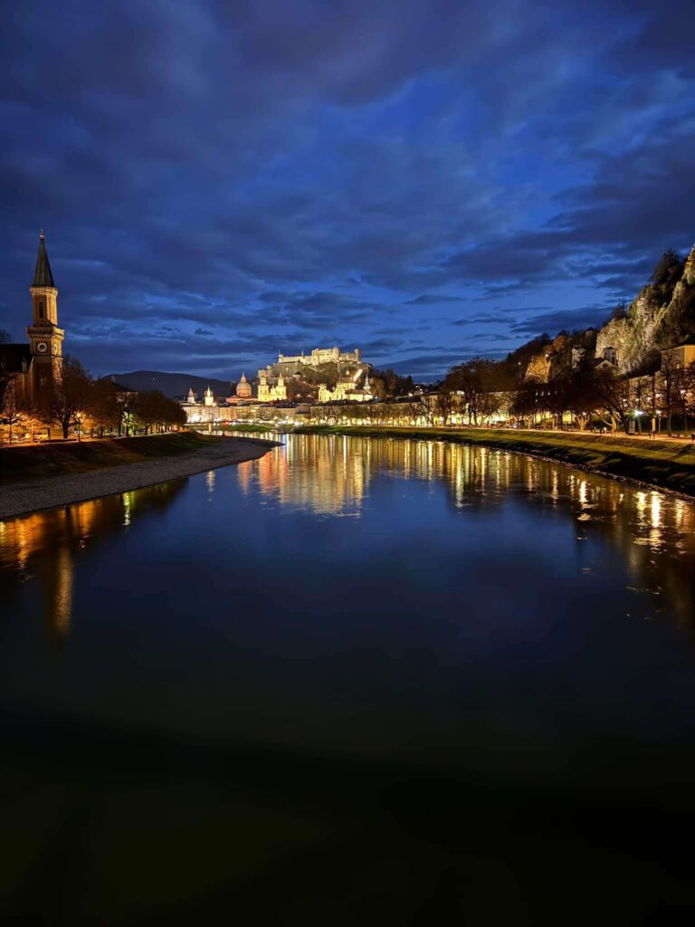Salzburg old town at night