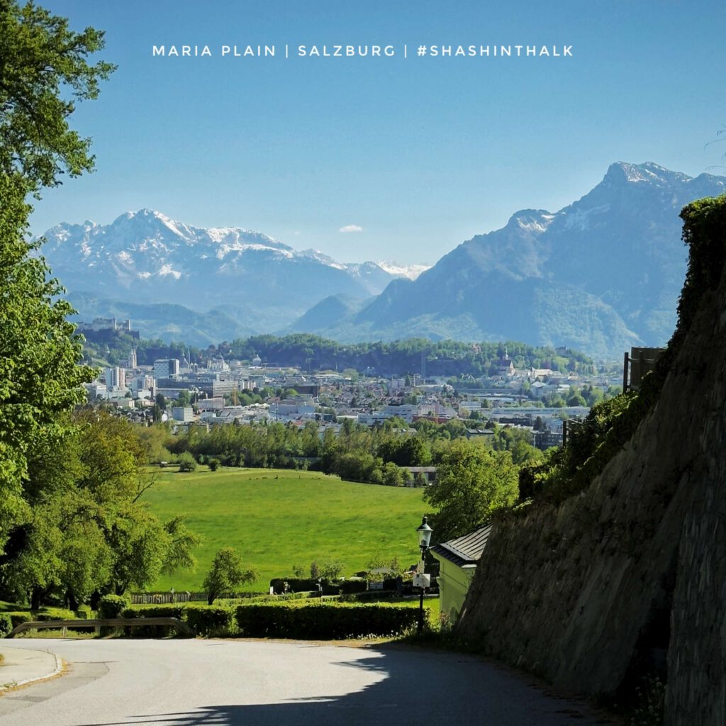 View over Salzburg towards the Alps